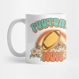 Groovy Football mom Retro gift for funny mother Vintage floral pattern Mug